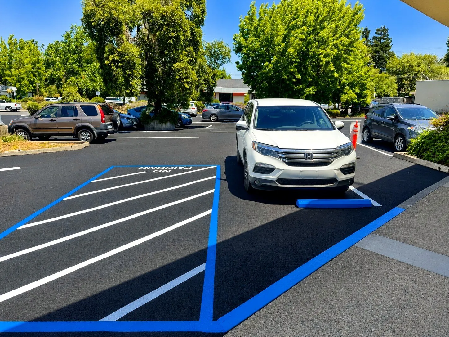 Shopping center parking near Bennett Valley Laundromat